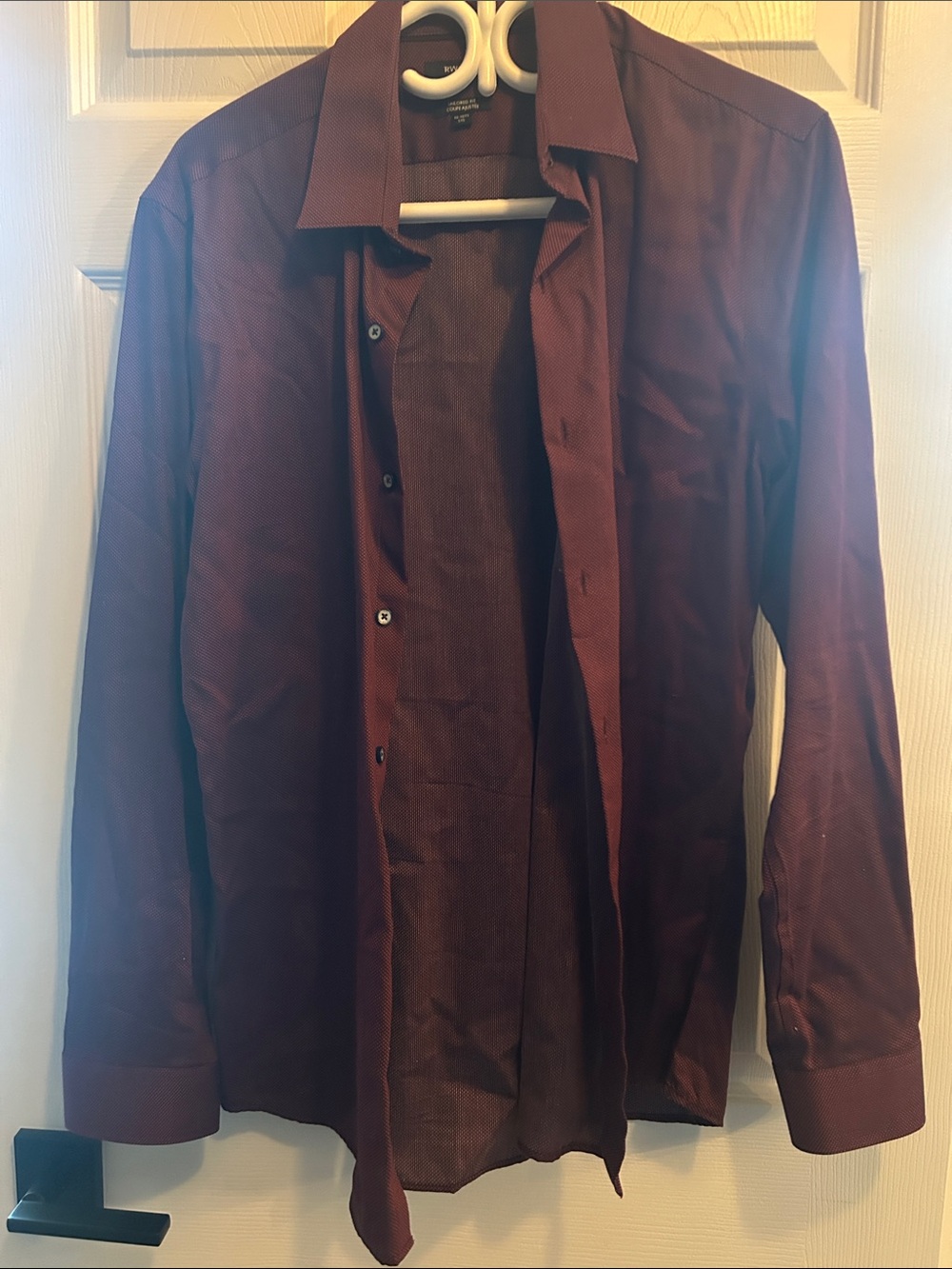 Rw&co large Men's Long-Sleeve Dress Shirt -burgundy